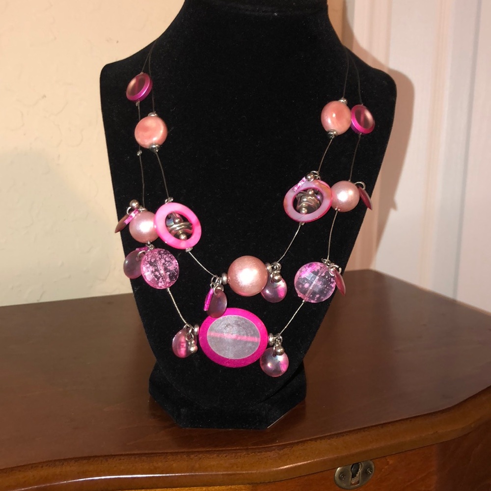 Double strand beaded necklace